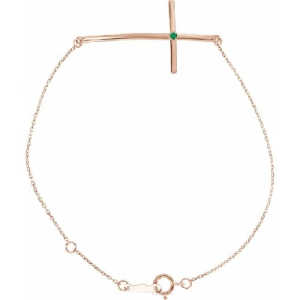 Rycca Emerald Rose Gold 4 Prong Gemstone Bracelet