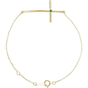 Rycca Emerald Yellow Gold 4 Prong Gemstone Bracelet