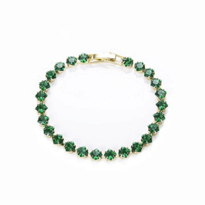 Rhylen Emerald 4 Prong Gemstone Bracelet