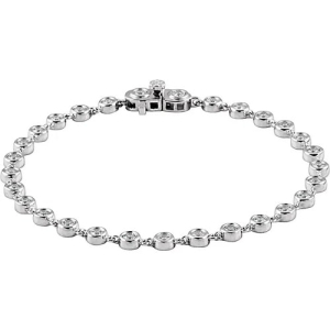 Renie Lab-Created Silver Diamond Tennis Bracelet