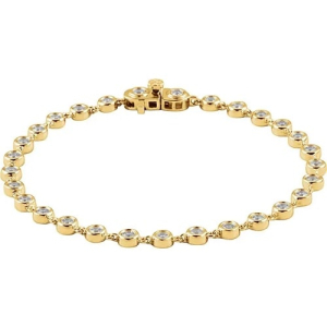 Renie Lab-Created Yellow Gold Diamond Tennis Bracelet