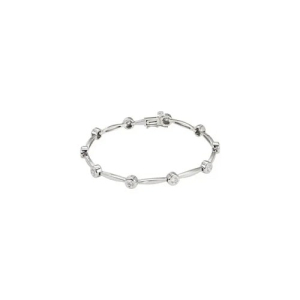 Shelanda Lab-Created Silver Bezel Set Diamond Tennis Bracelet