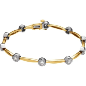 Shelanda Lab-Created Yellow Gold Bezel Set Diamond Tennis Bracelet