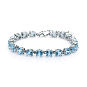 Roanna 7.00 Carat Aquamarine Round cut 4 Prong  Gemstone Bracelet