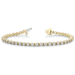 Revel Natural Yellow Gold 4 Prong Diamond Tennis Bracelet