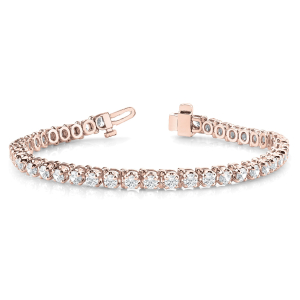 Palisha Natural Rose Gold 4 Prong Diamond Tennis Bracelet