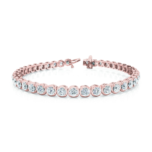 Roselie Natural Rose Gold 4 Prong Diamond Tennis Bracelet