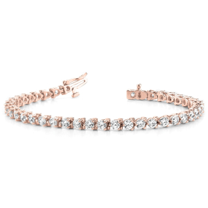 Reyna Natural Rose Gold 3 Prong Diamond Tennis Bracelet