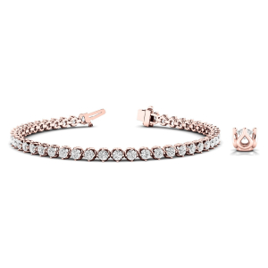 Roselee Natural Rose Gold 4 Prong Diamond Tennis Bracelet