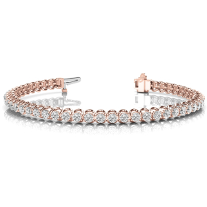 Prue Natural Rose Gold 4 Prong Diamond Tennis Bracelet