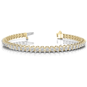 Prue Natural Yellow Gold 4 Prong Diamond Tennis Bracelet