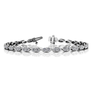 Rella Natural Rose Gold Shared Prong Diamond Tennis Bracelet