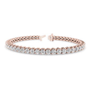 Richelle Natural Rose Gold 2 Prong Diamond Tennis Bracelet