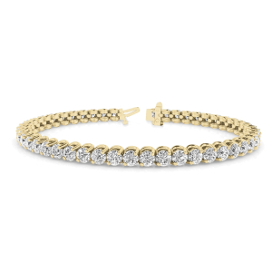 Richelle Natural Yellow Gold 2 Prong Diamond Tennis Bracelet