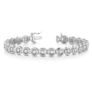 Posey Natural White Gold 4 Prong Diamond Tennis Bracelet