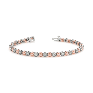 Prynne Natural Rose Gold 4 Prong Diamond Tennis Bracelet