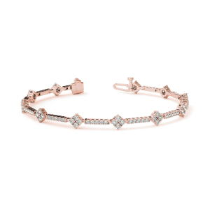 Romi Natural Rose Gold 4 Prong Diamond Tennis Bracelet