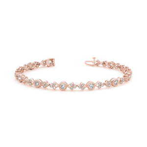 Rosanne Natural Rose Gold Bezel Set Diamond Tennis Bracelet