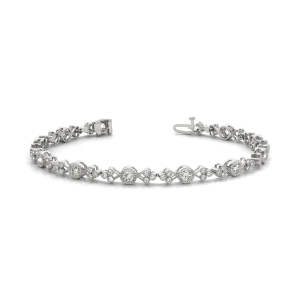 Rosanne Natural Round cut Bezel Set  Diamond Tennis Bracelet