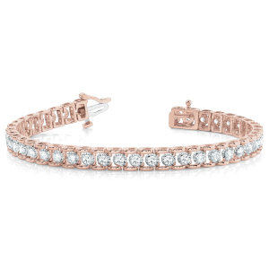 Perrie Natural Rose Gold 4 Prong Diamond Tennis Bracelet