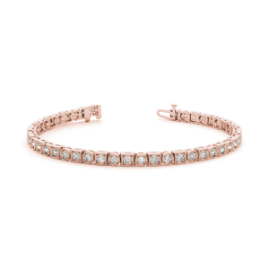 Prunella Natural Rose Gold 4 Prong Diamond Tennis Bracelet