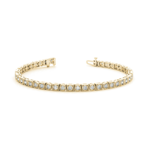 Prunella Natural Yellow Gold 4 Prong Diamond Tennis Bracelet