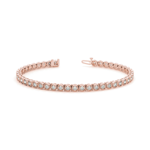 Pollie Natural Rose Gold 4 Prong Diamond Tennis Bracelet