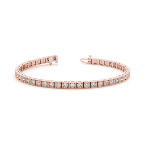 Peppi Natural Rose Gold 4 Prong Diamond Tennis Bracelet