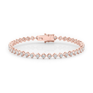 Rena Natural Rose Gold 4 Prong Diamond Tennis Bracelet