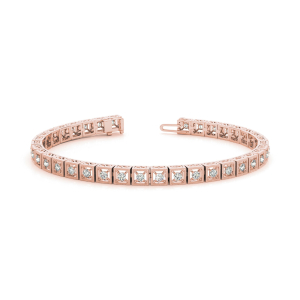 Raina Natural Rose Gold 4 Prong Diamond Tennis Bracelet