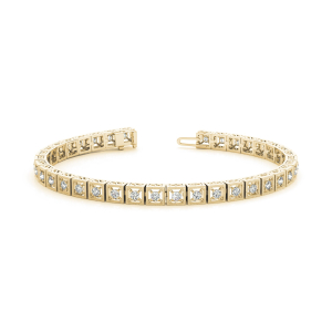 Raina Natural Yellow Gold 4 Prong Diamond Tennis Bracelet