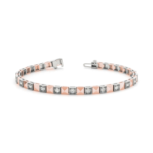 Pearlie Natural Rose Gold 4 Prong Diamond Tennis Bracelet