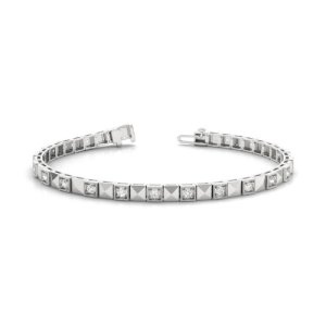 Pearlie Natural Platinum 4 Prong Diamond Tennis Bracelet