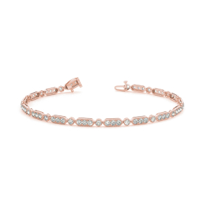 Prisma Natural Rose Gold Prong Set Diamond Tennis Bracelet
