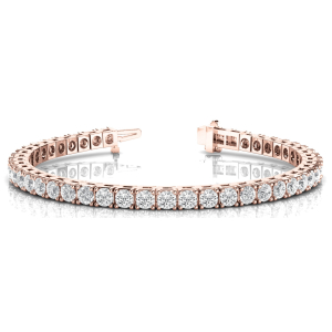 Rainey Natural Rose Gold 4 Prong Diamond Tennis Bracelet