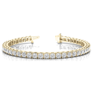 Rainey Natural Yellow Gold 4 Prong Diamond Tennis Bracelet