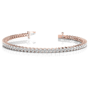 Rosemary Natural Rose Gold 2 Prong Diamond Tennis Bracelet