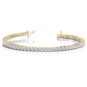Rosemary Natural Yellow Gold 2 Prong Diamond Tennis Bracelet
