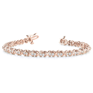 Rhylee Natural Rose Gold XO Diamond Tennis Bracelet