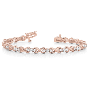 Rianna Natural Rose Gold XO Diamond Tennis Bracelet