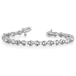 Rianna Natural Round cut XO  Diamond Tennis Bracelet
