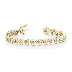 Payge Natural Yellow Gold Heart  Diamond Tennis Bracelet