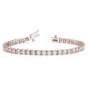 Rayanne Natural Rose Gold Bar Set Diamond Tennis Bracelet