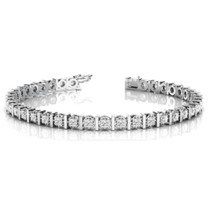 Passion Natural White Gold Bar Set Diamond Tennis Bracelet