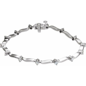 Ramona 1.00 Carat Natural Round cut 2 Prong  Diamond Tennis Bracelet