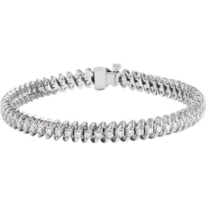 Rebeca Natural Rose Gold S Link Diamond Tennis Bracelet