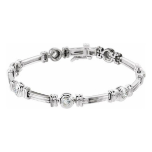 Rilynn 1.00 Carat Natural Round cut Bezel Set  Diamond Tennis Bracelet