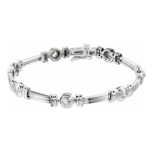 Rilynn Natural Yellow Gold Bezel Set Diamond Tennis Bracelet