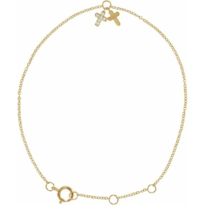 Sym Natural Diamond Yellow Gold 4 Prong Friendship Bracelet