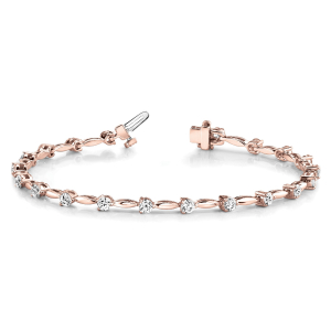 Ruth Natural Rose Gold 3 Prong Diamond Tennis Bracelet